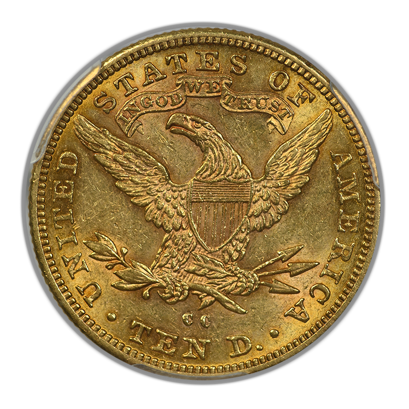 1890-CC Liberty Head Gold Eagle $10 PCGS AU58 Reverse