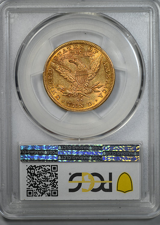 1890-CC Liberty Head Gold Eagle $10 PCGS AU58 Reverse Slab