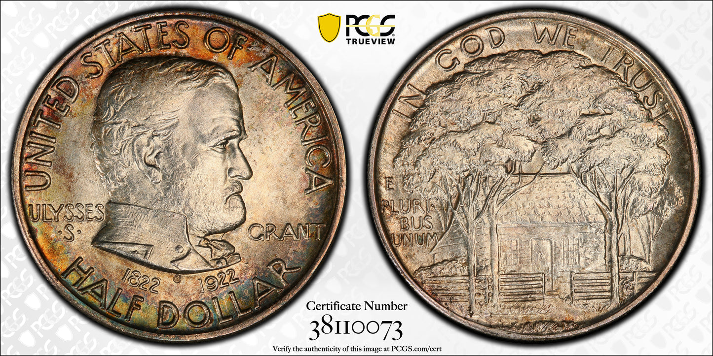 1922 Grant Classic Commemorative Half Dollar 50C PCGS MS65 - TONED!