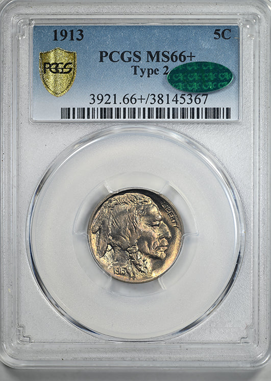 1913 Type 2 Buffalo Nickel 5C PCGS MS66+ CAC