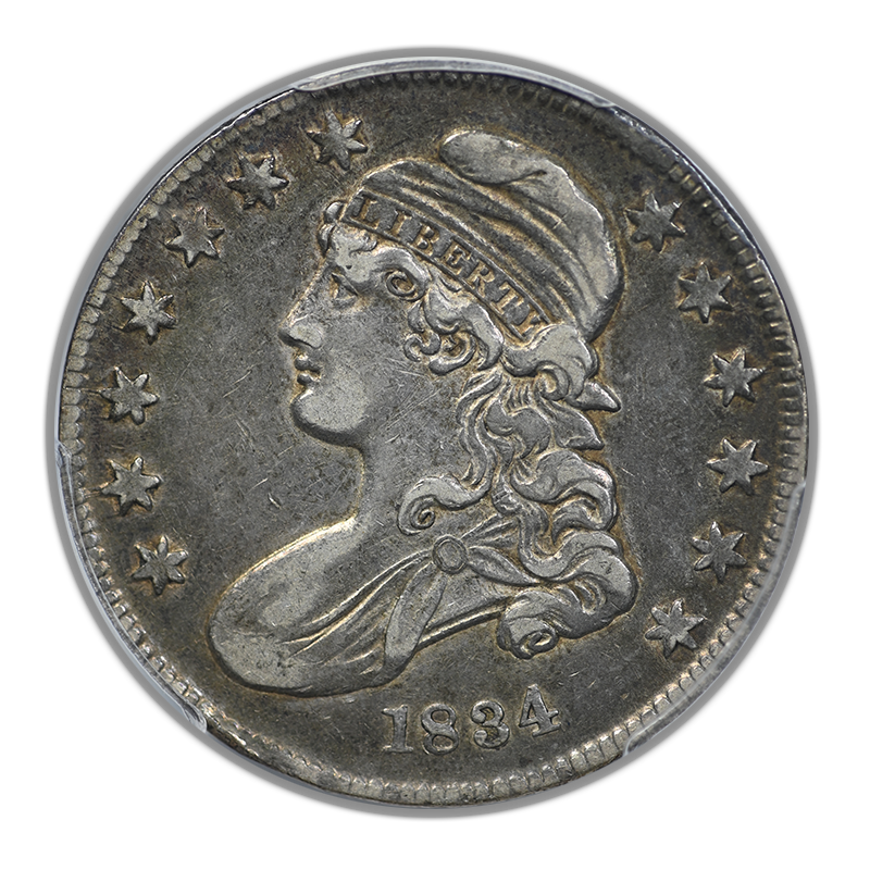1834 Capped Bust Half Dollar 50C PCGS XF40 CAC - Small Date, Small Letters Obverse