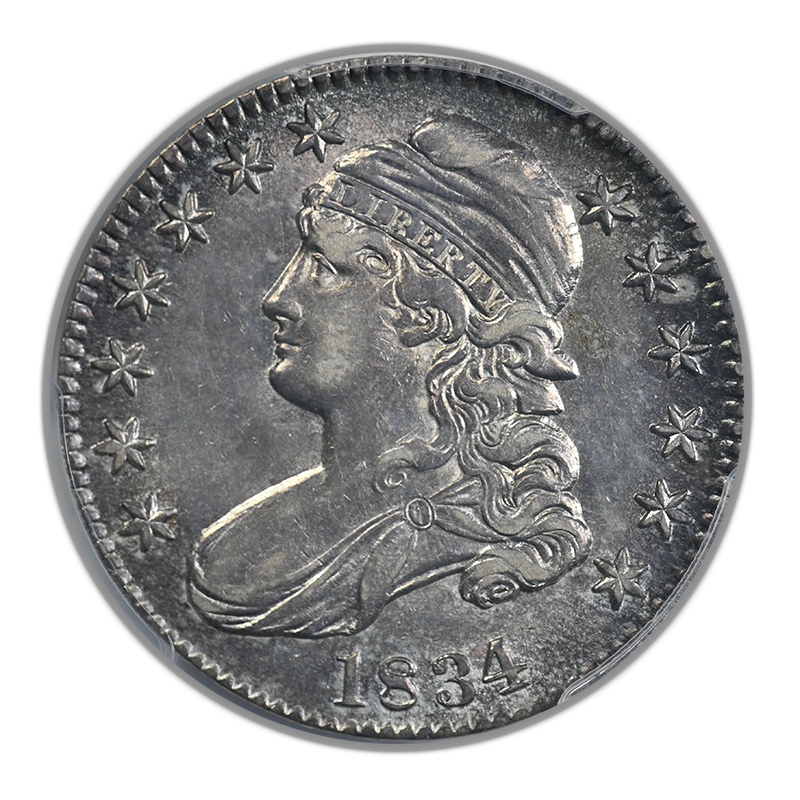 1835 Capped Bust Half Dollar 50C PCGS AU55 - O-103 Large Date, Large Letters Obverse