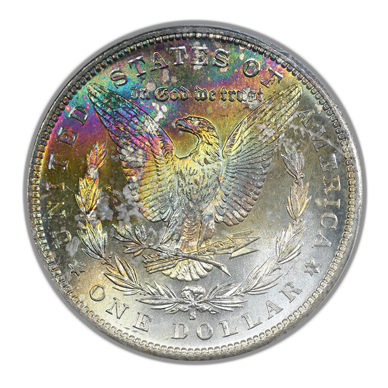 1881-S Morgan Dollar $1 PCGS MS66 - RAINBOW TONED!