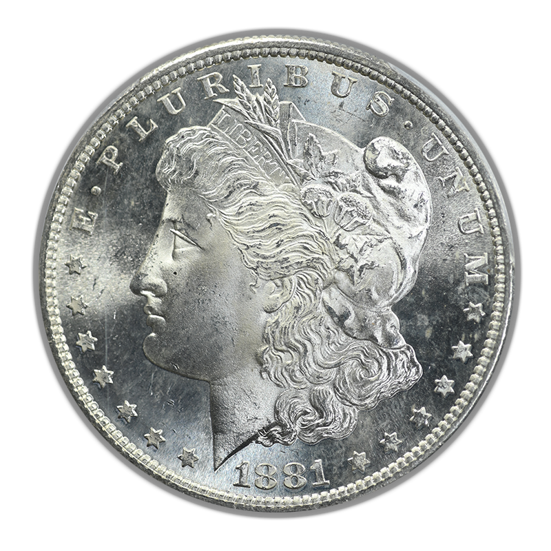 1881-S Morgan Dollar $1 PCGS MS66 - RAINBOW TONED! Obverse