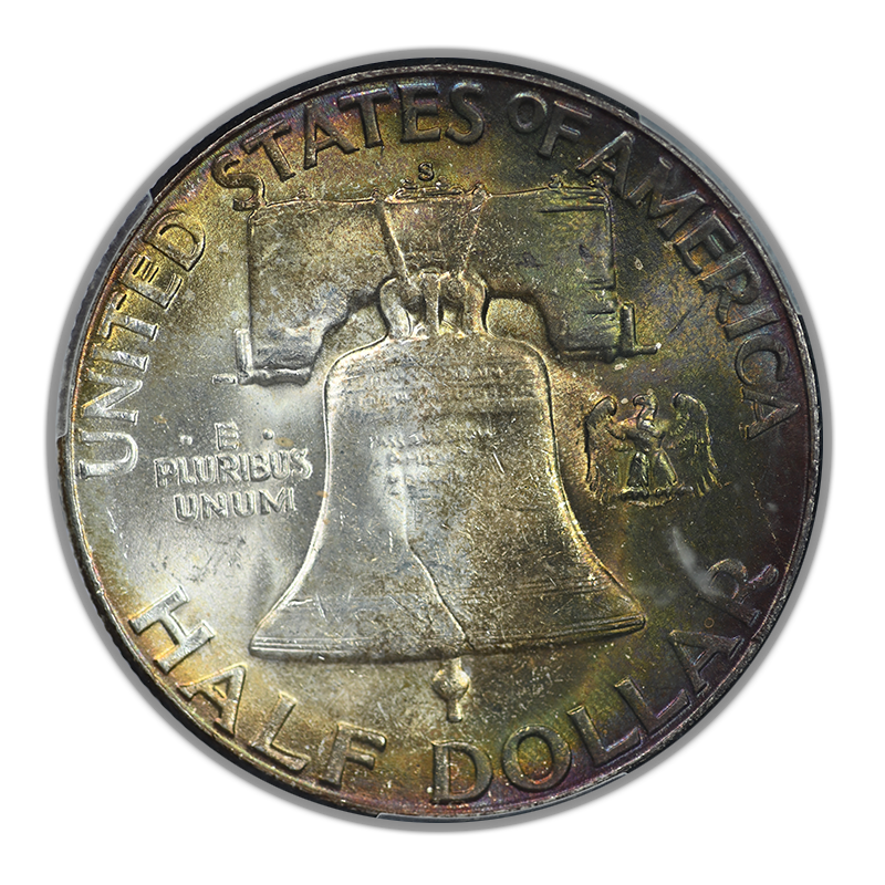 1951-S Franklin Half Dollar 50C PCGS MS64+ - TONED!