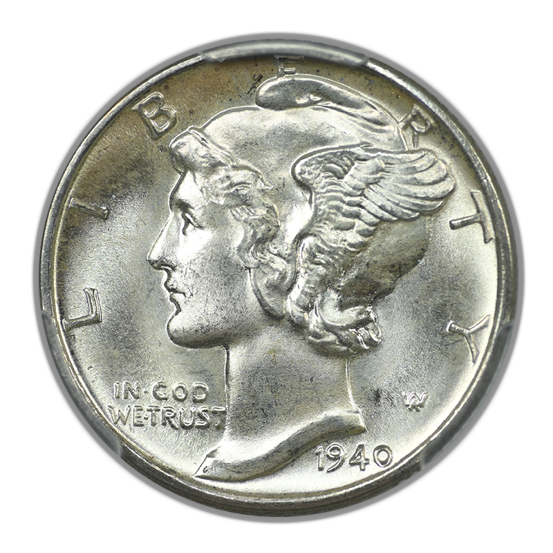 1940-D Mercury Dime 10C PCGS MS67FB - Full Bands