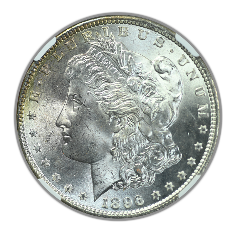 1896 Morgan Dollar $1 NGC MS65* STar - RAINBOW TONED! Reverse