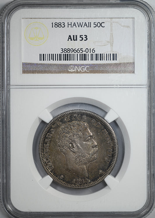1883 Kingdom of Hawaii Half Dollar 50C NGC AU53