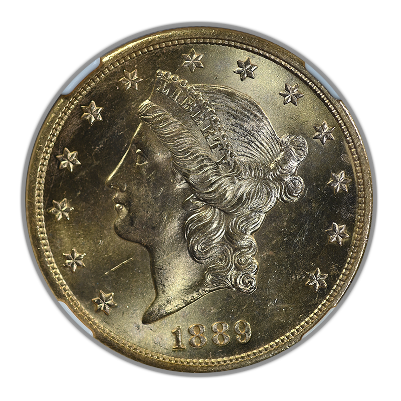 1889-S Liberty Head Gold Double Eagle $20 NGC MS63+ - Saddle Ridge Hoard Obverse