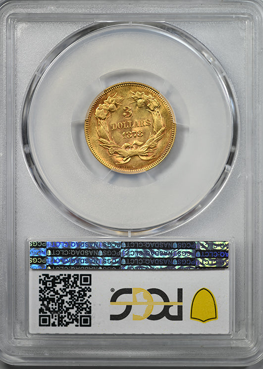 1878 Indian Princess Gold Three Dollar Piece $3 PCGS MS62