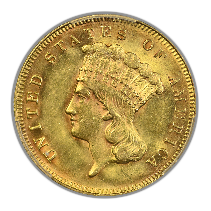1878 Indian Princess Gold Three Dollar Piece $3 PCGS MS62