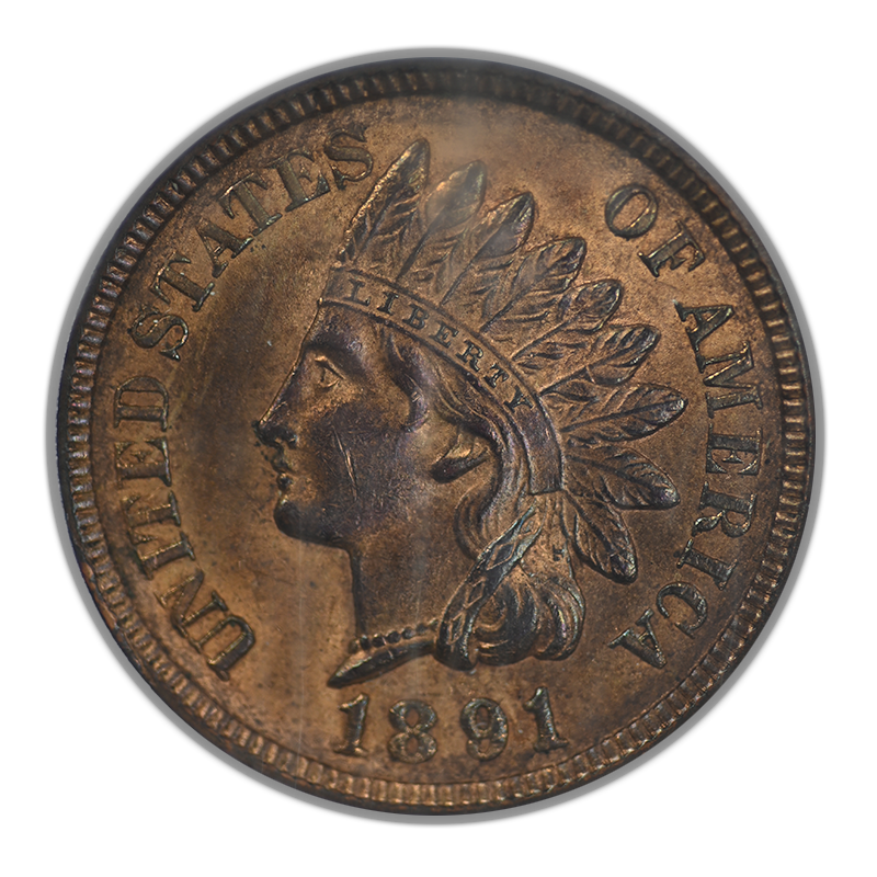 1891 Indian Head Cent 1C NGC MS63RB