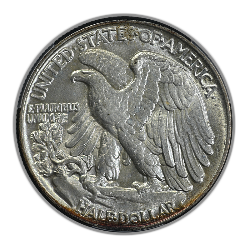 1945 Walking Liberty Half Dollar 50C PCGS AU58 FS-901 Missing Designer's Initials