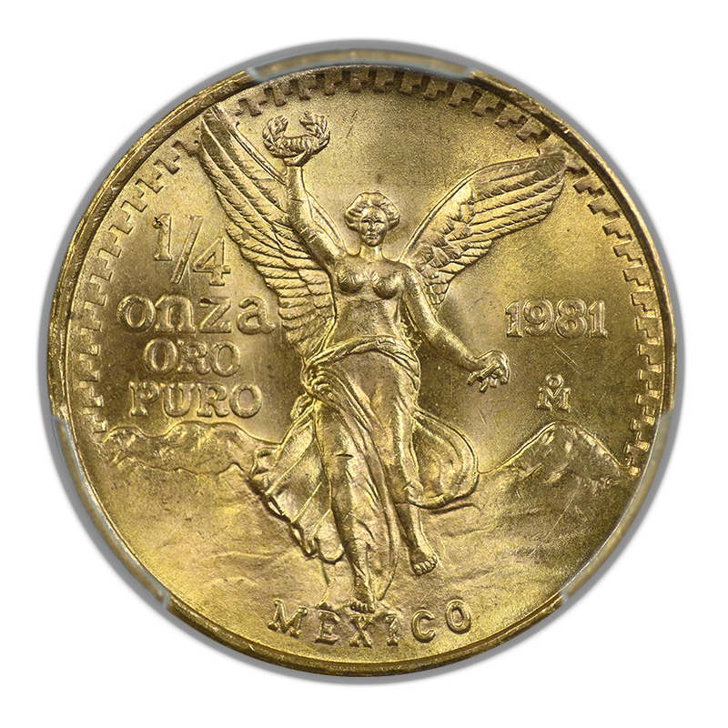 1981-Mo Mexico Gold Libertad 1/4 Onza PCGS MS68