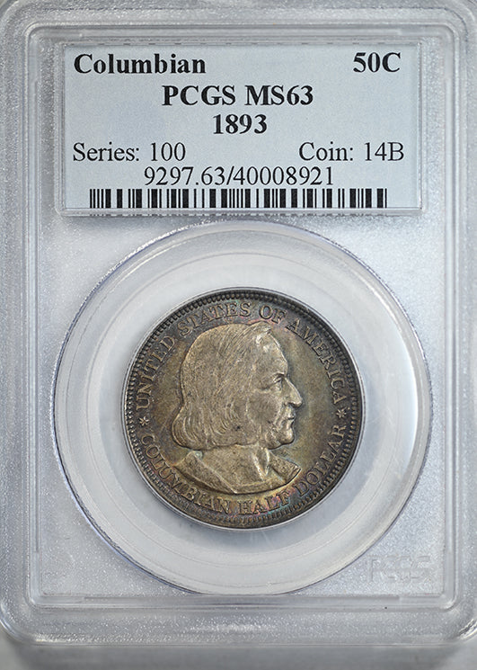 1893 Columbian Exposition Classic Commemorative Half Dollar 50C PCGS MS63 - TONED!