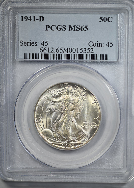 1941-D Walking Liberty Half Dollar 50C PCGS MS65