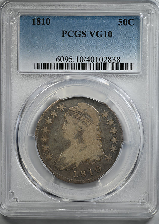 1810 Capped Bust Half Dollar 50C PCGS VG10