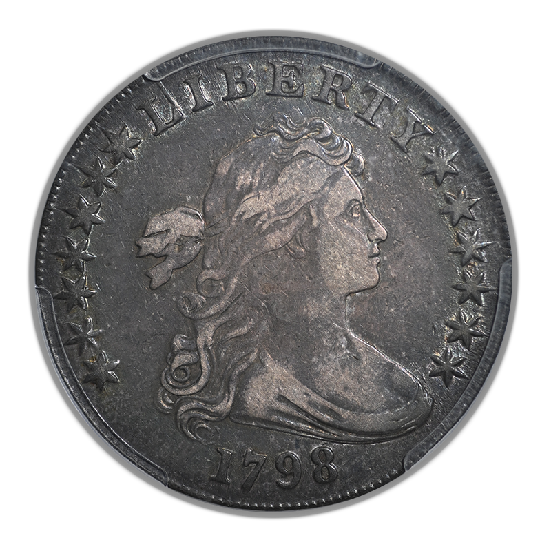 1798 Draped Bust Dollar $1 PCGS VF30 CAC B-13 BB-108 10 Arrows - TONED!
