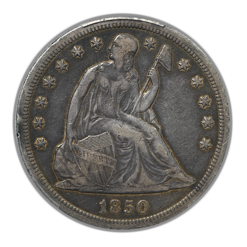 1850-O Liberty Seated Dollar $1 PCGS VF25