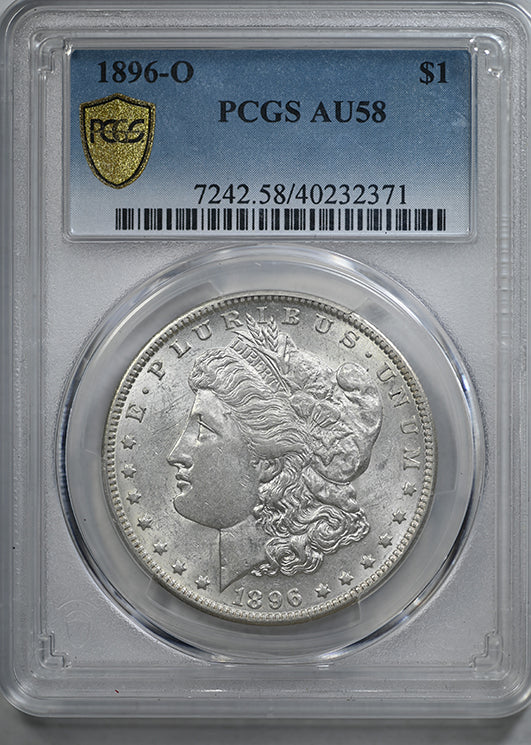 1896-O Morgan Dollar $1 PCGS AU58 Obverse Slab
