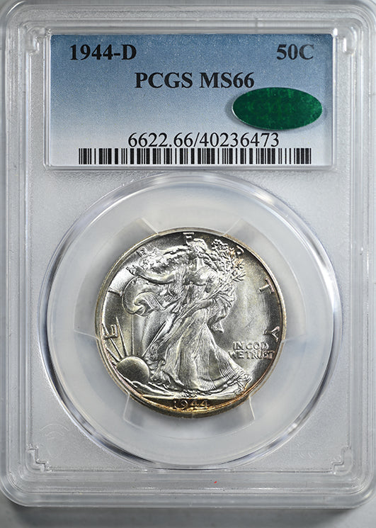 1944-D Walking Liberty Half Dollar 50C PCGS MS66 CAC