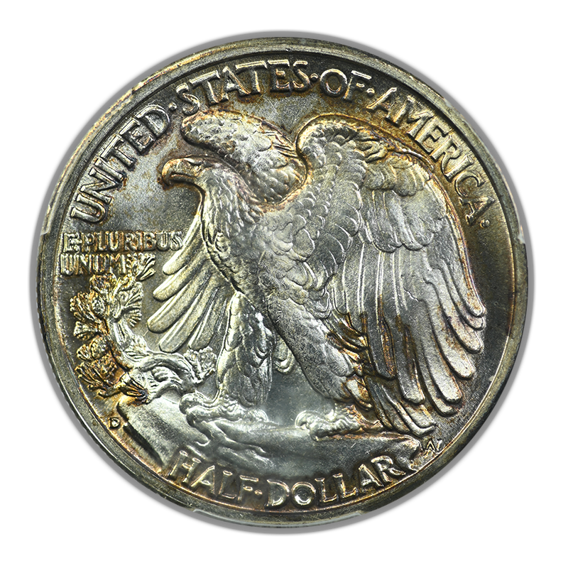 1944-D Walking Liberty Half Dollar 50C PCGS MS66 CAC