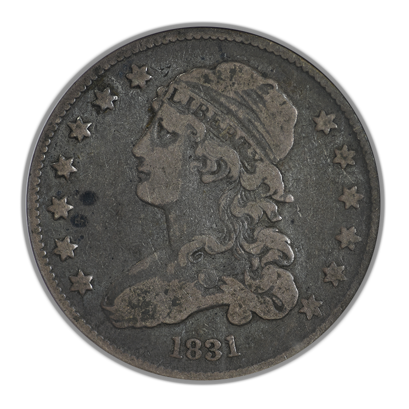 1831 Capped Bust Quarter 25C ANACS Soapbox F12