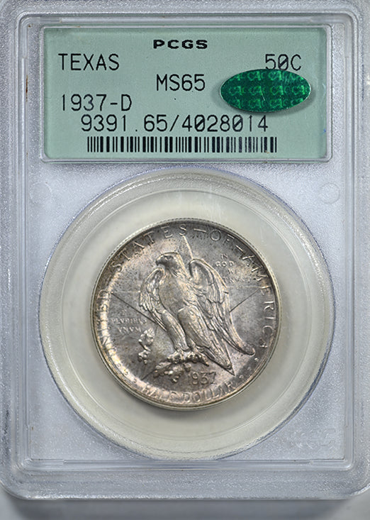 1937-D Texas Classic Commemorative Half Dollar 50C PCGS MS65 CAC OGH