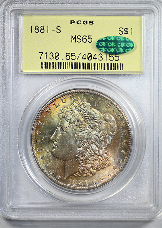 1881-S Morgan Dollar $1 PCGS MS65 CAC OGH - TONED!