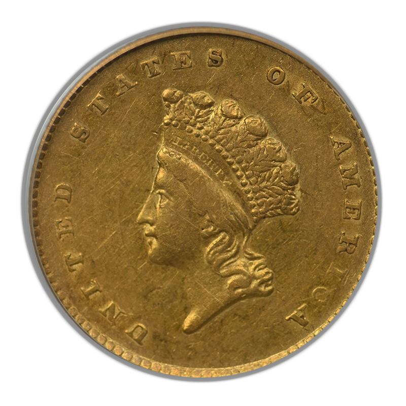 1854 Type 2 Indian Princess Head Gold Dollar G$1 PCGS XF40 CAC OGH Obverse