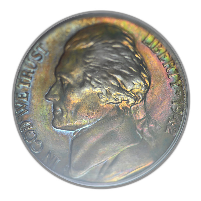 1942-D Jefferson Nickel 5C PCGS MS66 OGH - TONED!