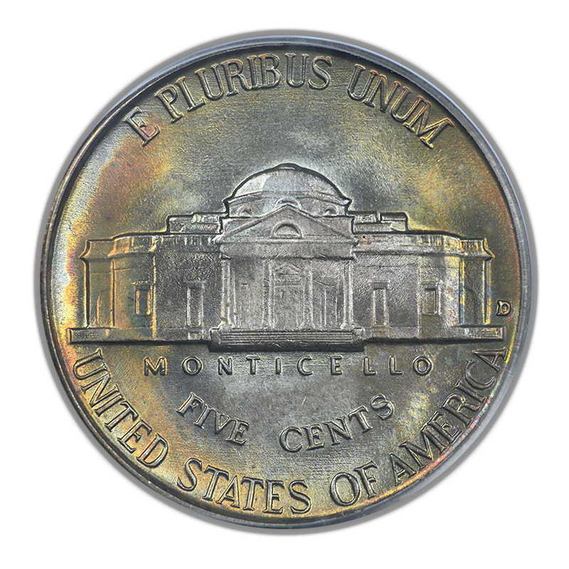 1942-D Jefferson Nickel 5C PCGS MS66 OGH - TONED!