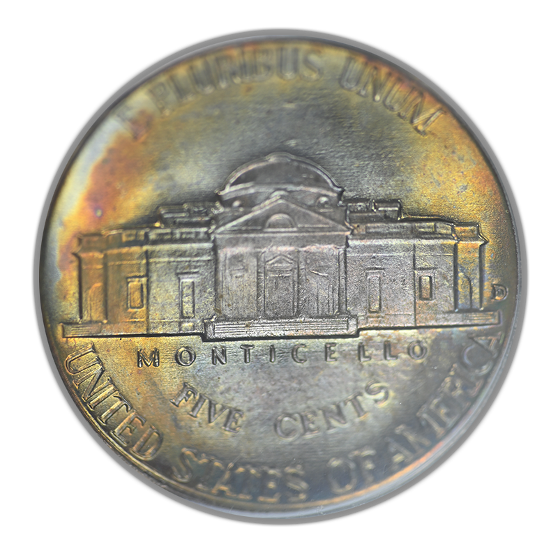 1942-D Jefferson Nickel 5C PCGS MS66 OGH - TONED!