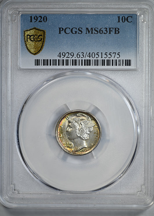 1920 Mercury Dime 10C PCGS MS63FB - Full Bands