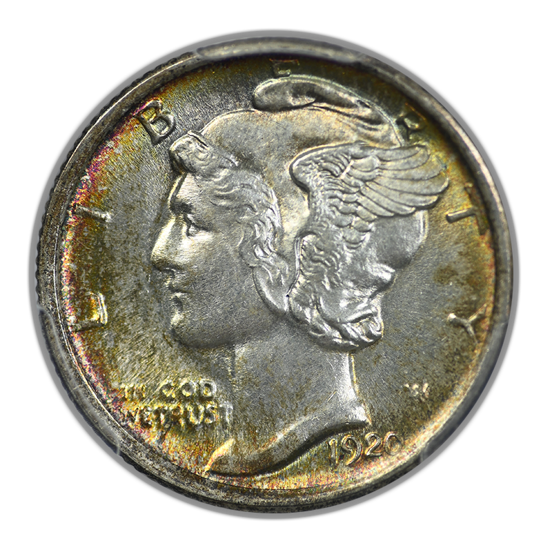 1920 Mercury Dime 10C PCGS MS63FB - Full Bands