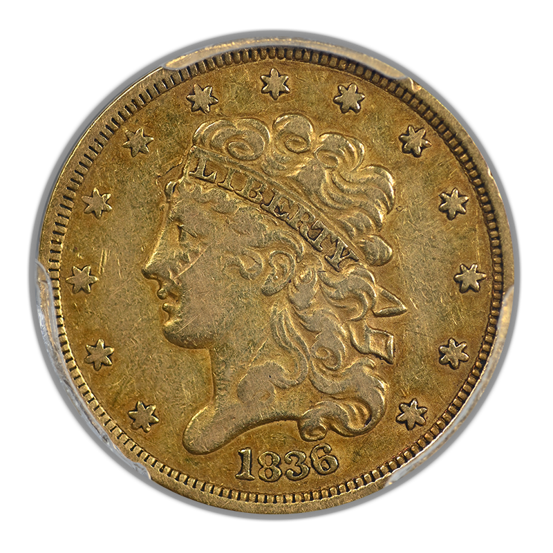 1836 Classic Head Gold Half Eagle $5 PCGS XF40