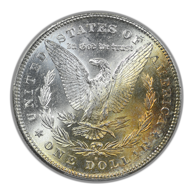 1878-S Morgan Dollar $1 PCGS MS64+ CAC - REVERSE TONED!