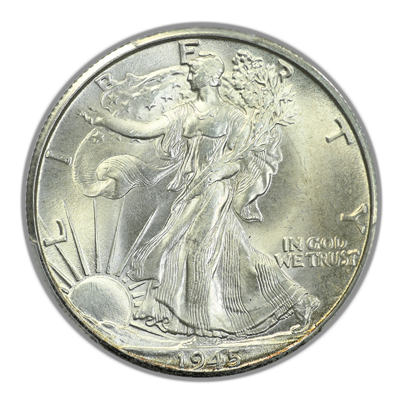 1945-D Walking Liberty Half Dollar 50C PCGS MS66+ Obverse