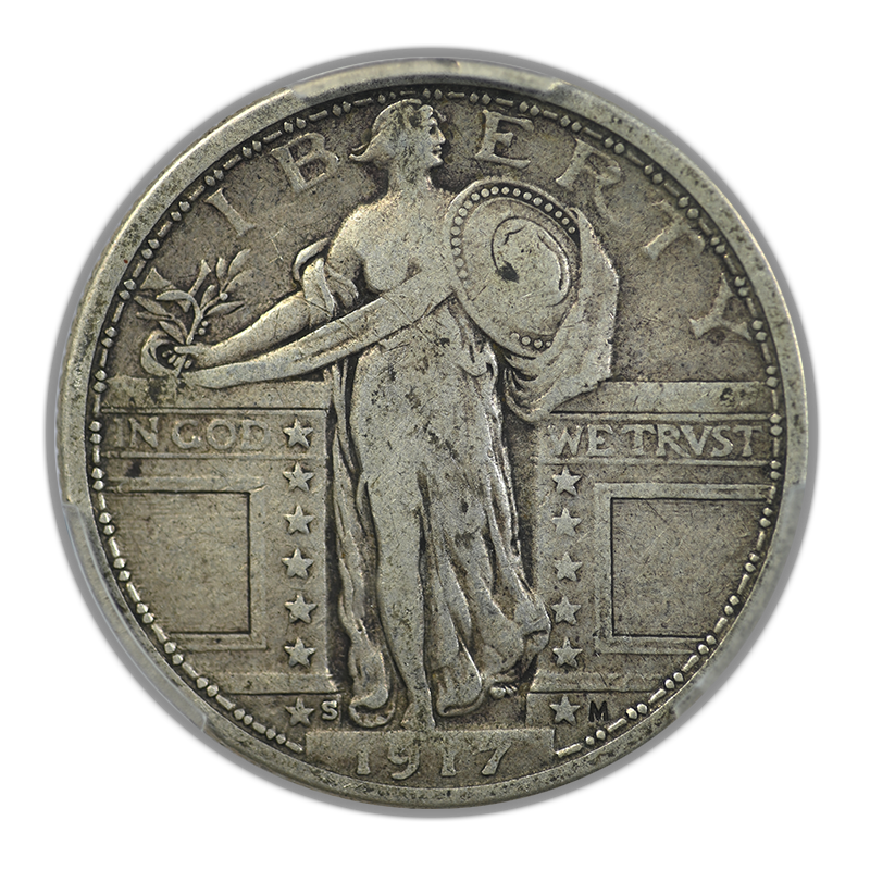 1917-S Type 1 Standing Liberty Quarter 25C PCGS F15 CAC