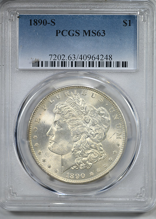1890-S Morgan Dollar $1 PCGS MS63
