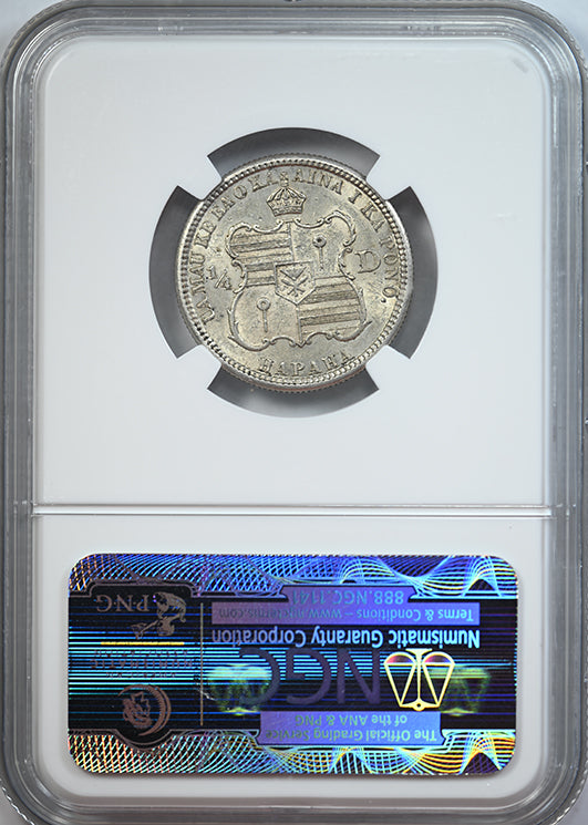 1883 Kingdom of Hawaii Quarter 25C NGC AU58