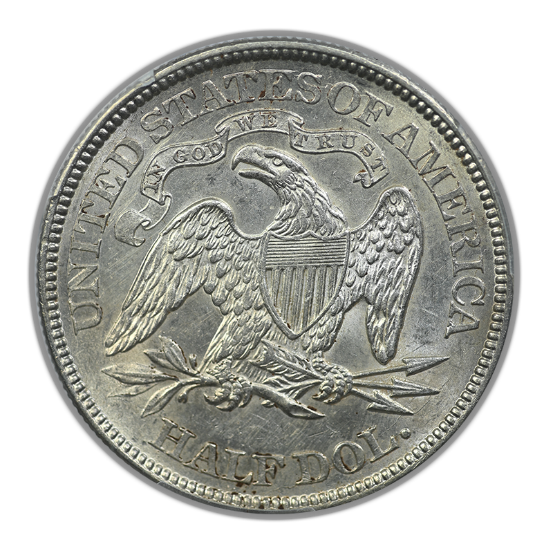 1866 Liberty Seated Half Dollar 50C PCGS MS61 - Motto Reverse