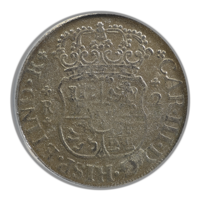 1761-Mo M Mexico 2R Reales ANACS Charles III El Cazador