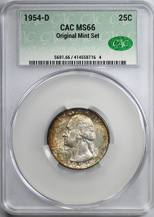 1954-D Washington Quarter 25C CAC MS66 - Original Mint Set