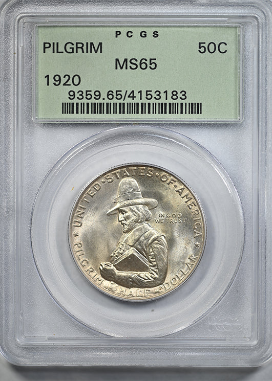1920 Pilgrim Classic Commemorative Half Dollar 50C PCGS MS65 OGH