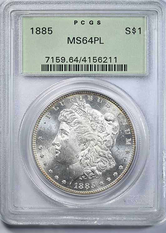 1885 Morgan Dollar $1 MS64PL OGH - Prooflike Obverse Slab