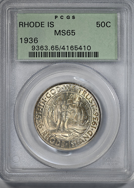 1936 Rhode Island Classic Commemorative Half Dollar 50C PCGS MS65 OGH