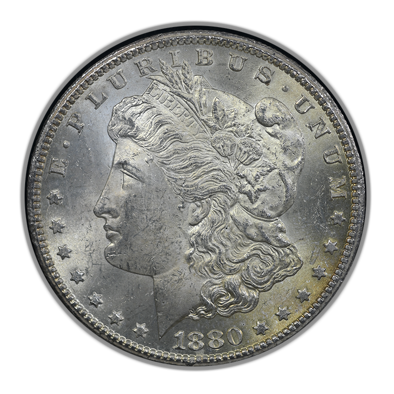 1880-CC GSA Morgan Dollar $1 PCGS MS63 - REVERSE TONING! Obverse