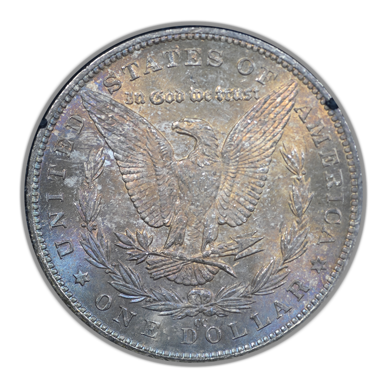 1880-CC GSA Morgan Dollar $1 PCGS MS63 - REVERSE TONING! Reverse
