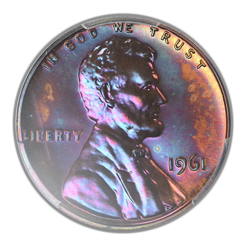 1961 Proof Lincoln Memorial Cent 1C PCGS PR66BN - TONED!